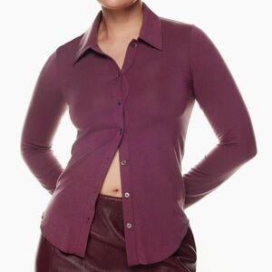 Aritzia Wilfred Pose Longsleeve I Spiced Burgundy